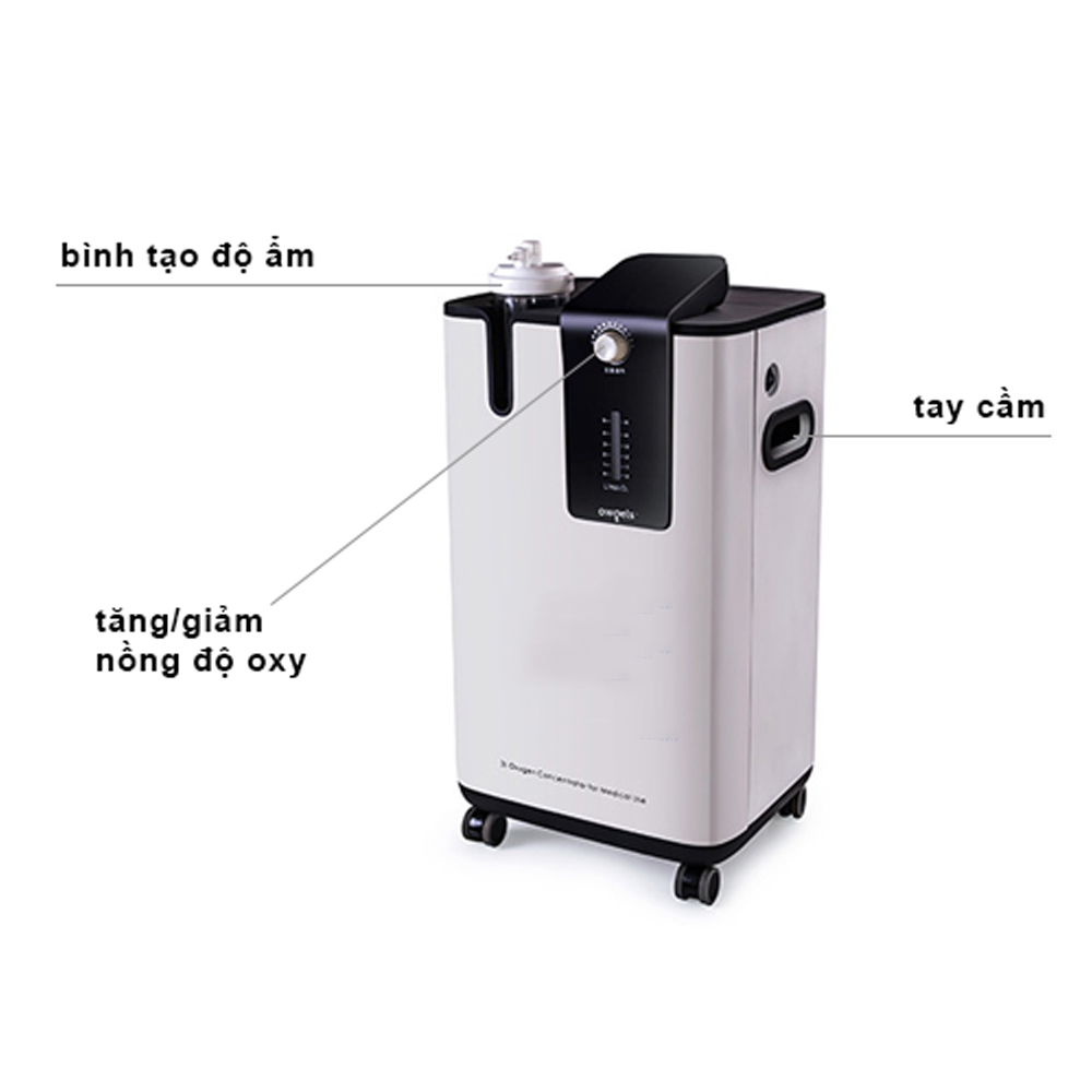 Máy Tạo Oxy Owgels OZ-3-01TWX0 Có Đo SPO2 và Xông Mũi Họng