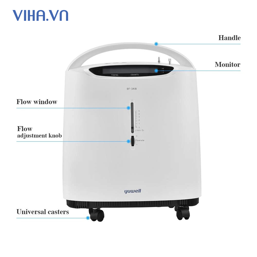 Máy tạo Oxy 3 lít yuwell 8F-3AW có xông khí dung