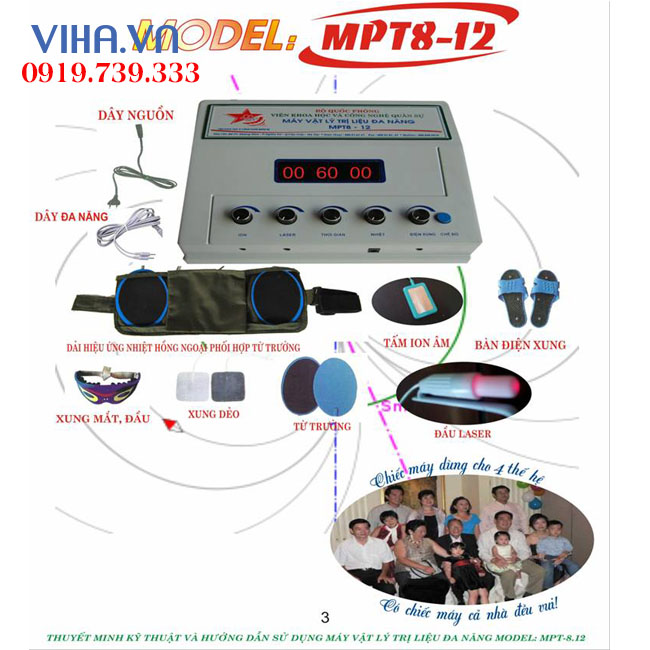 Máy vật lý trị liệu MPT8-12 đa chức năng Bộ quốc phòng