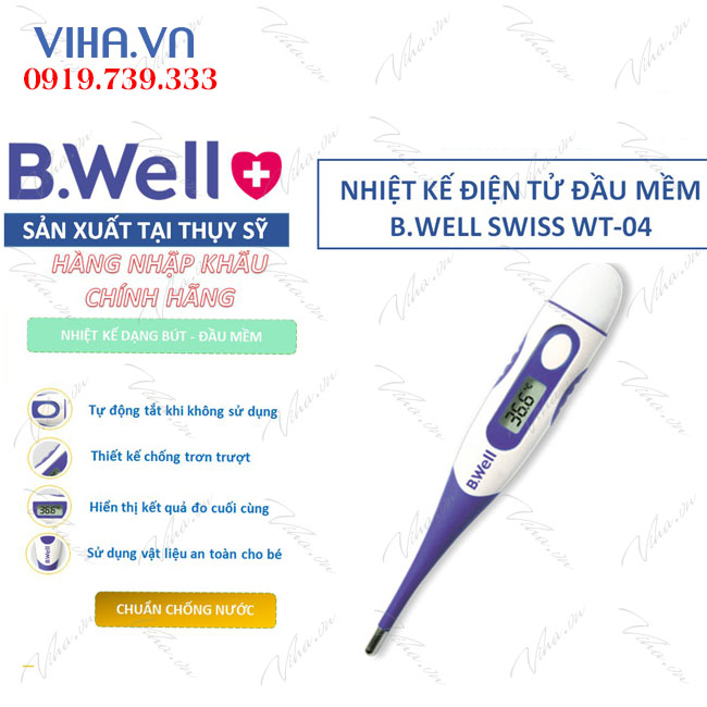 Nhiệt kế điện tử đầu mềm linh hoạt B.Well WT-04 Standart