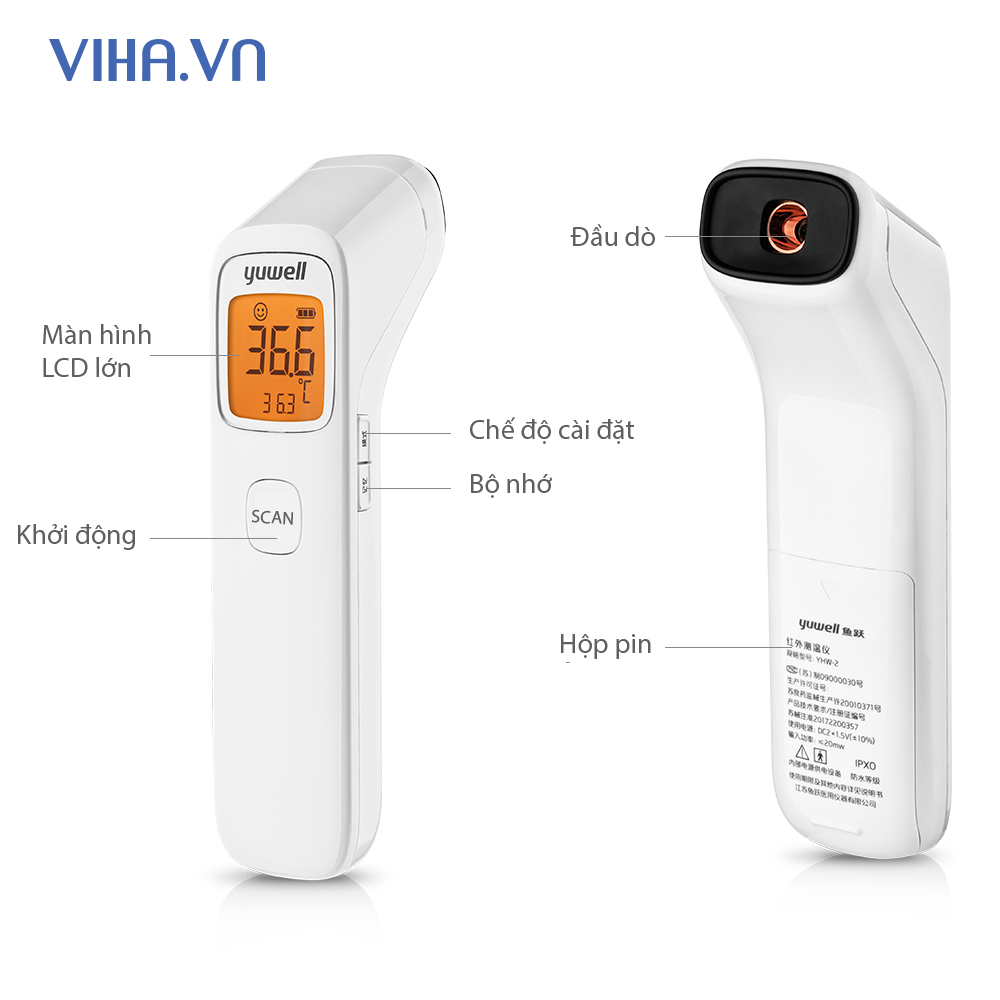 Nhiệt Kế Hồng Ngoại Yuwell YHW-2 Nhiệt Kế Đo Trán