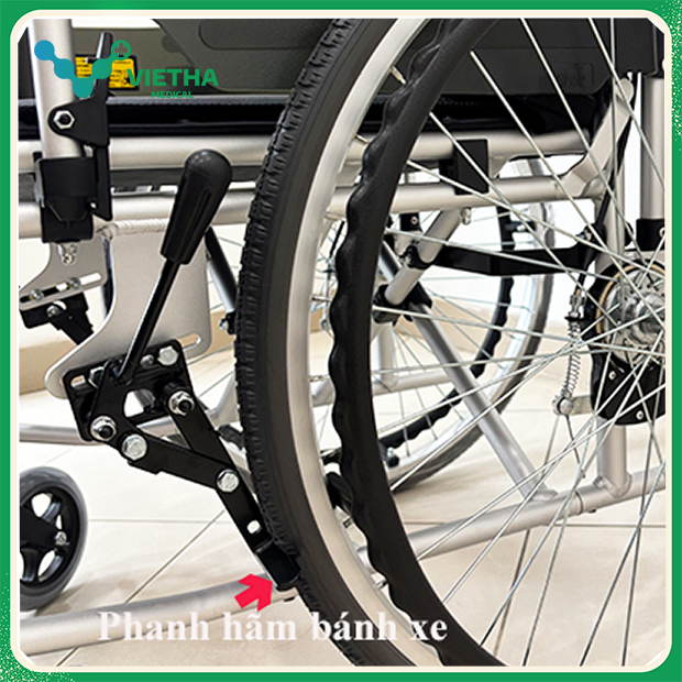 Xe lăn Miki Nhật Bản USG-1, đệm da, khung nhôm cao cấp