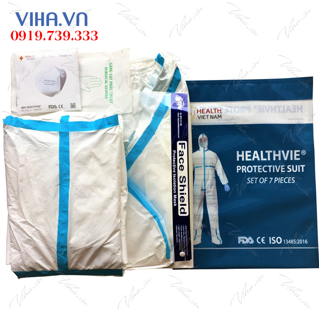 Bộ trang phục phòng chống dịch Healthvie - Bộ 4 món, 3 Cấp độ
