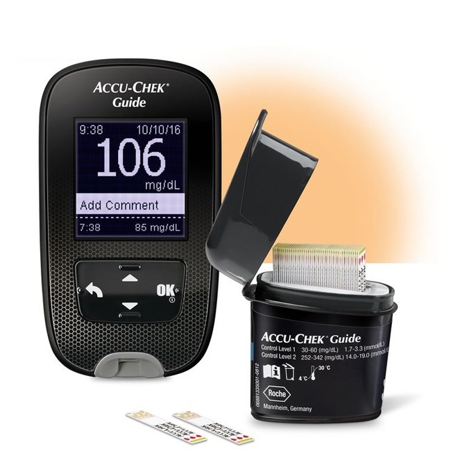 Máy đo đường huyết Accuchek Guide Đức  tặng 25 que thử 25 kim lấy máu