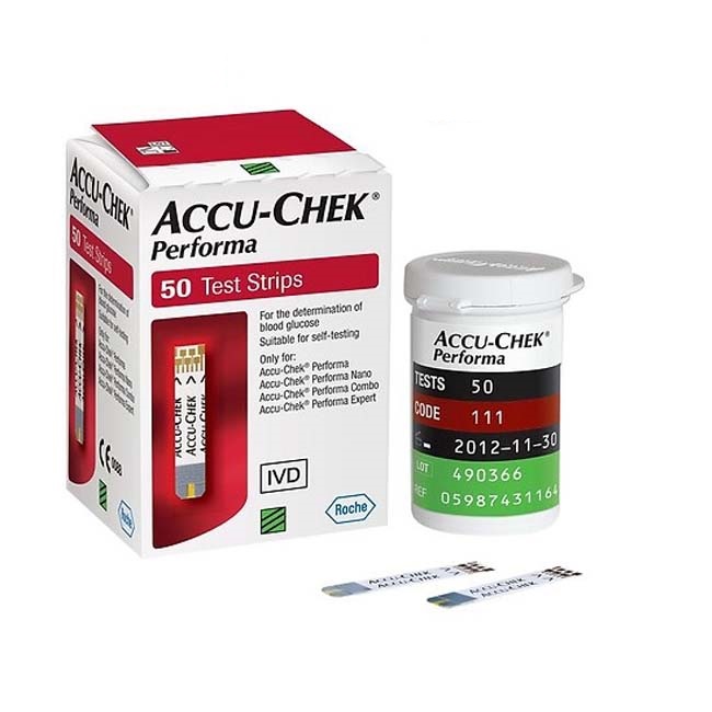 Que Thử Đường huyết Accu-Chek Performa hộp 50 que
