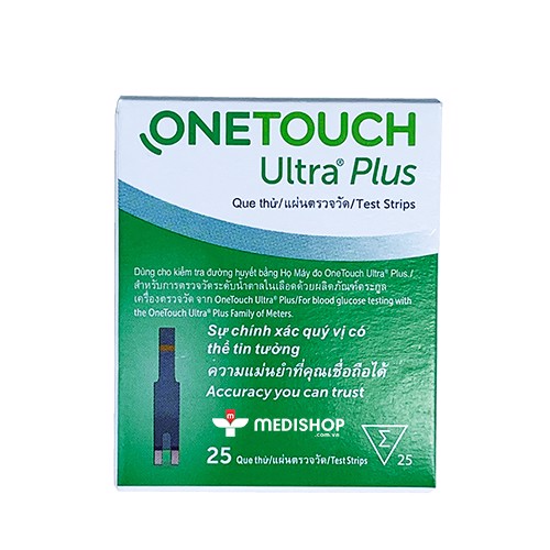 Que thử đường huyết máy One Touch Ultra Plus Flex hộp 25 que