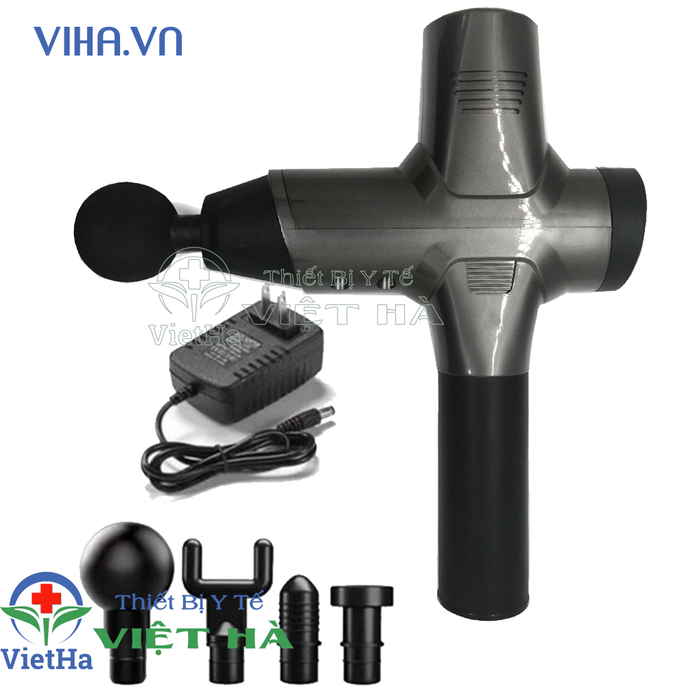 Súng Massage  4 Đầu 6 Chế Độ