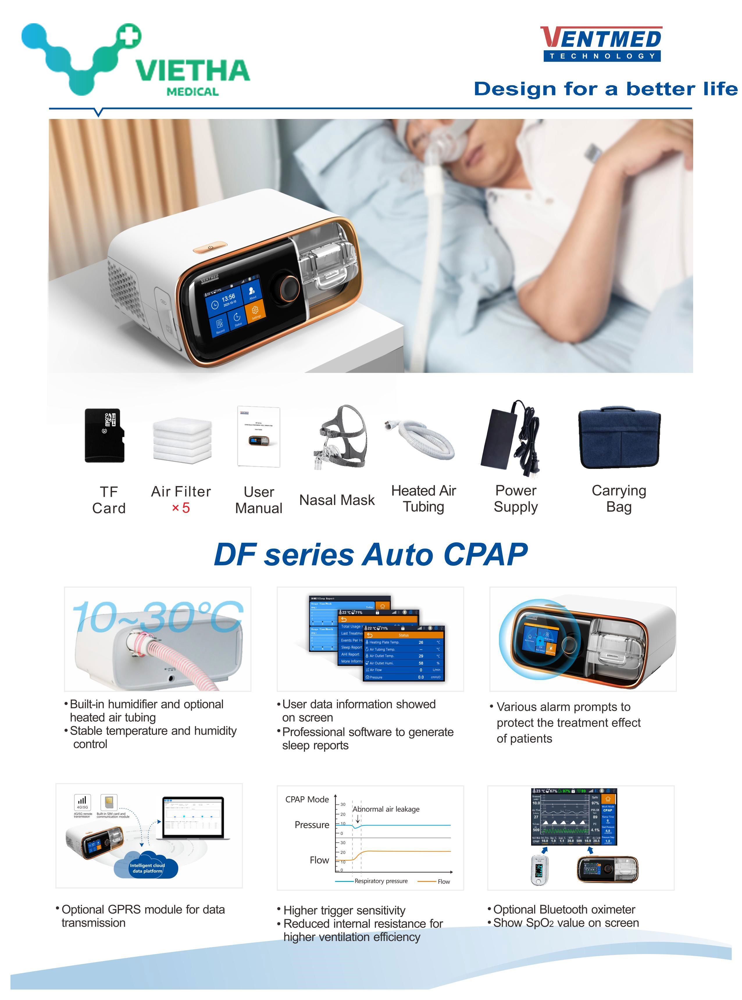 Máy Trợ Thở VentMed DF 20A Auto CPAP