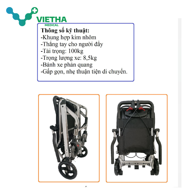 Xe Lăn Du Lịch Lucass X69 - Xe Đẩy Tay Bánh Nhỏ Cao Cấp