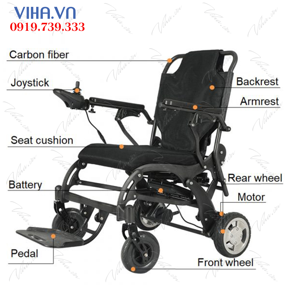 Xe lăn điện khung sợi carbon DC01