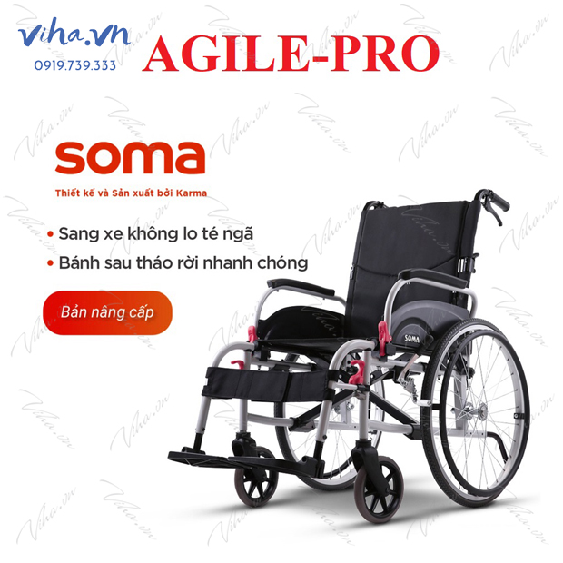 Xe Lăn Karma Soma Agile Pro- Tháo lắp dễ dàng chống lật hiệu quả