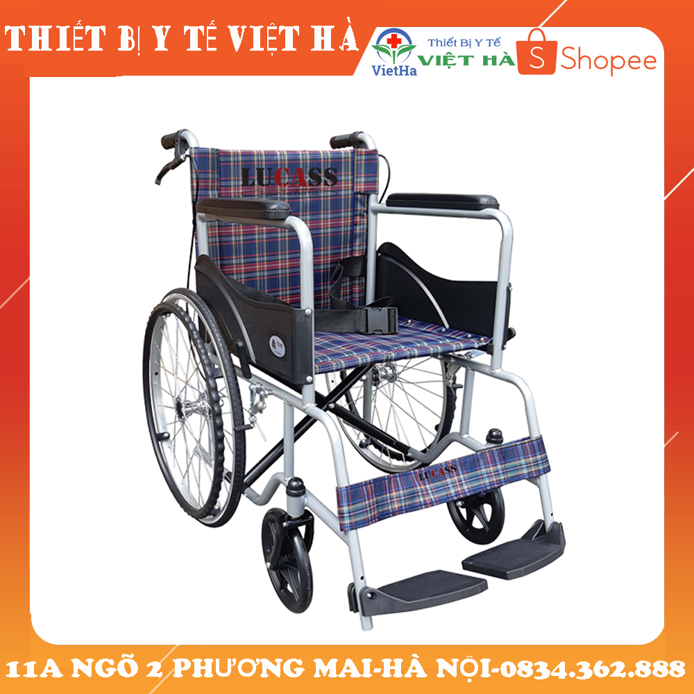 Xe lăn Lucass X75J có phanh, gấp gọn tiện lợi