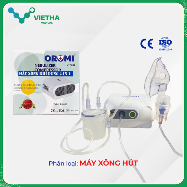 Oromi C28M (BC68005) - Máy Xông Khí Dung Và Hút Mũi Tích Hợp Hút 2 Trong 1