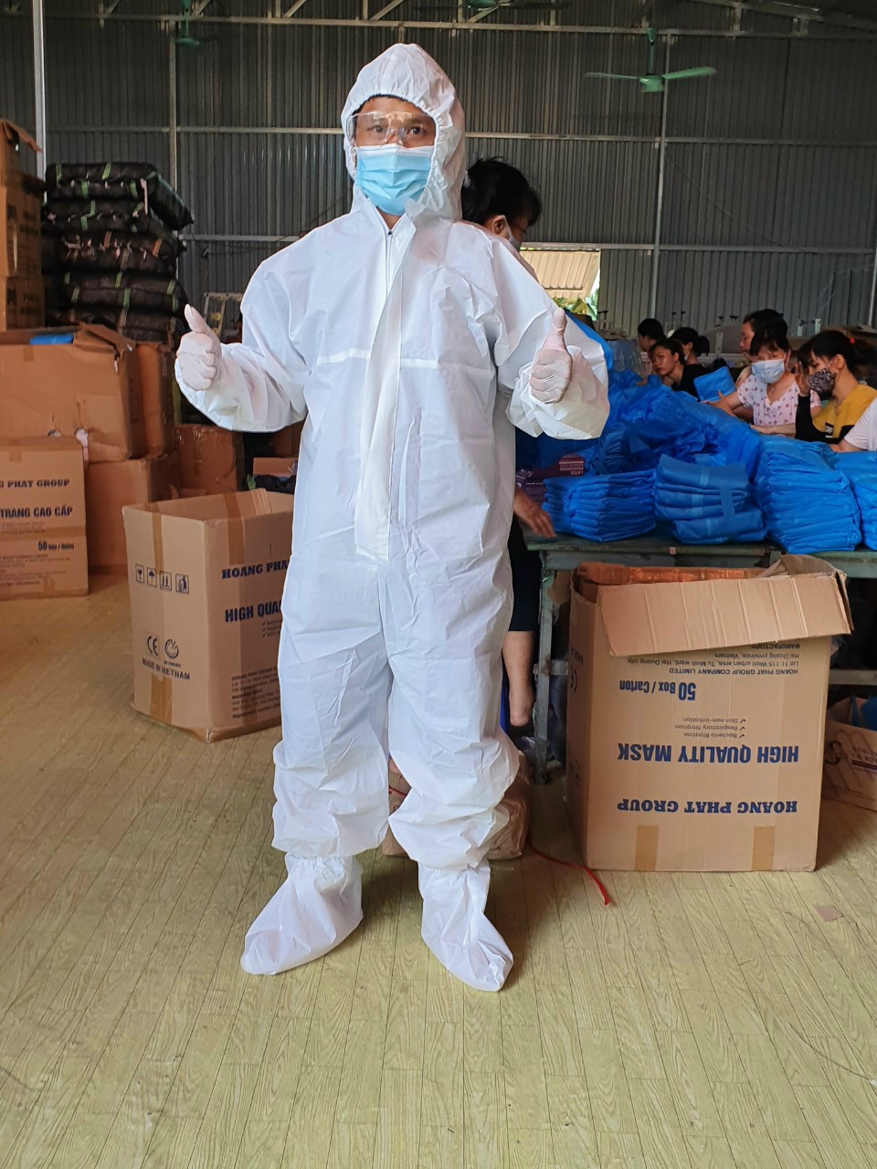 Bộ quần áo phòng dịch, bộ phòng hộ  Phú Quý cấp độ 2