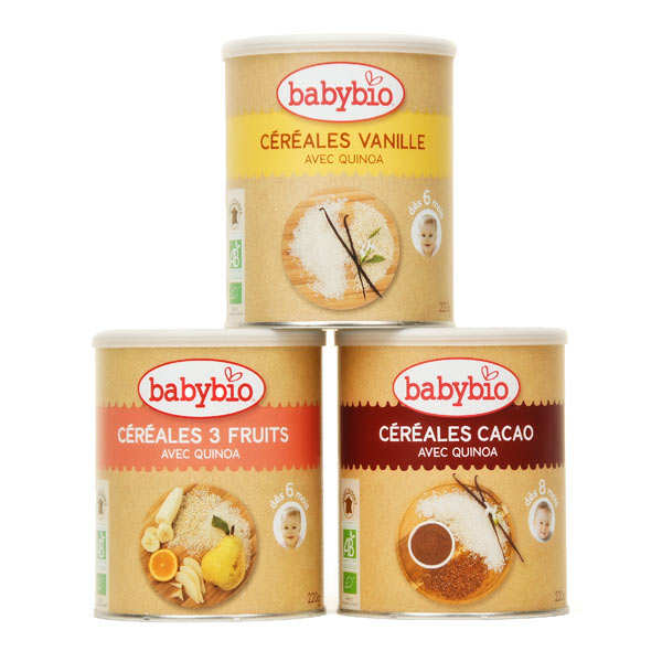 Bột lắc sữa và ăn dặm 2in1 Babybio hữu cơ