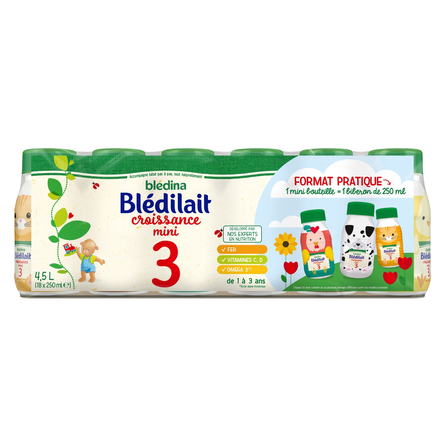 Sữa nước Bledilait thú 250ml ( thùng 18 chai )