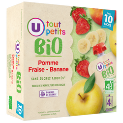 Trái cây nghiền hữu cơ Super U dạng túi cho bé từ 10 tháng