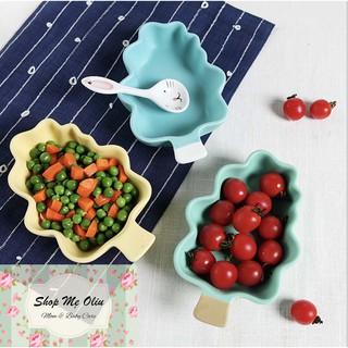 Chén gốm sứ hình lá cao cấp