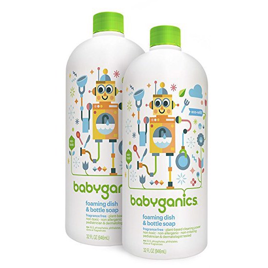 Nước rửa bình sữa, chén bát hữu cơ Babyganics