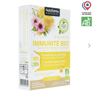 Sữa ong chúa Nat&Form Organic Immunity (Dành cho người lớn) hộp 10 ống