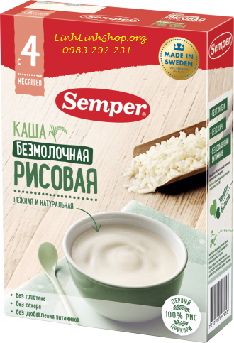 Bột ăn dặm Semper Nga Vị Gạo Organic - Cho bé từ 4 tháng tuổi