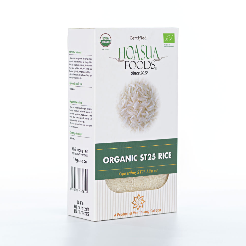 Gạo trắng hữu cơ ST25 Hoa Sữa 1kg