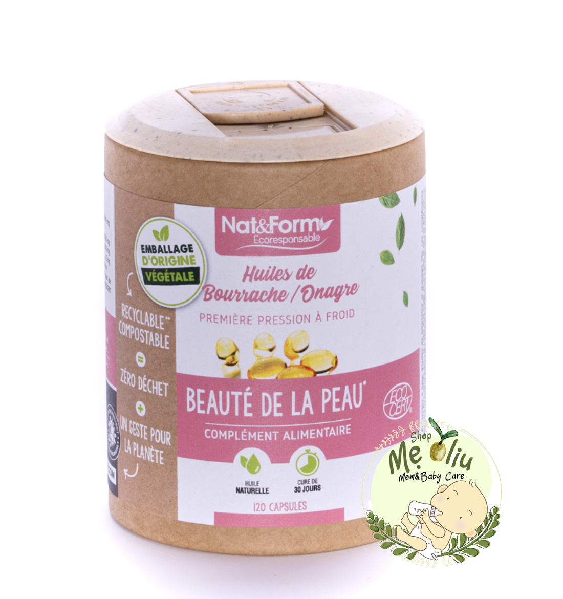 Tinh dầu hoa anh thảo, hoa lưu ly Organic Nat&Form 120 viên