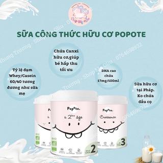 Sữa hữu cơ Popote Bebe 800gram số 1 2 3