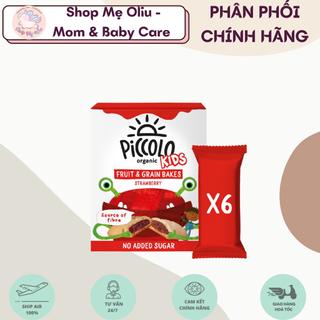 Bánh ngũ cốc nướng nhân dâu tây hữu cơ Piccolo cho bé 6x22g
