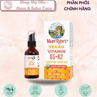 Vitamin D3 + K2 hữu cơ dạng xịt Mary Ruth's cho bé từ 6 tháng, mẹ bầu bú 30ml