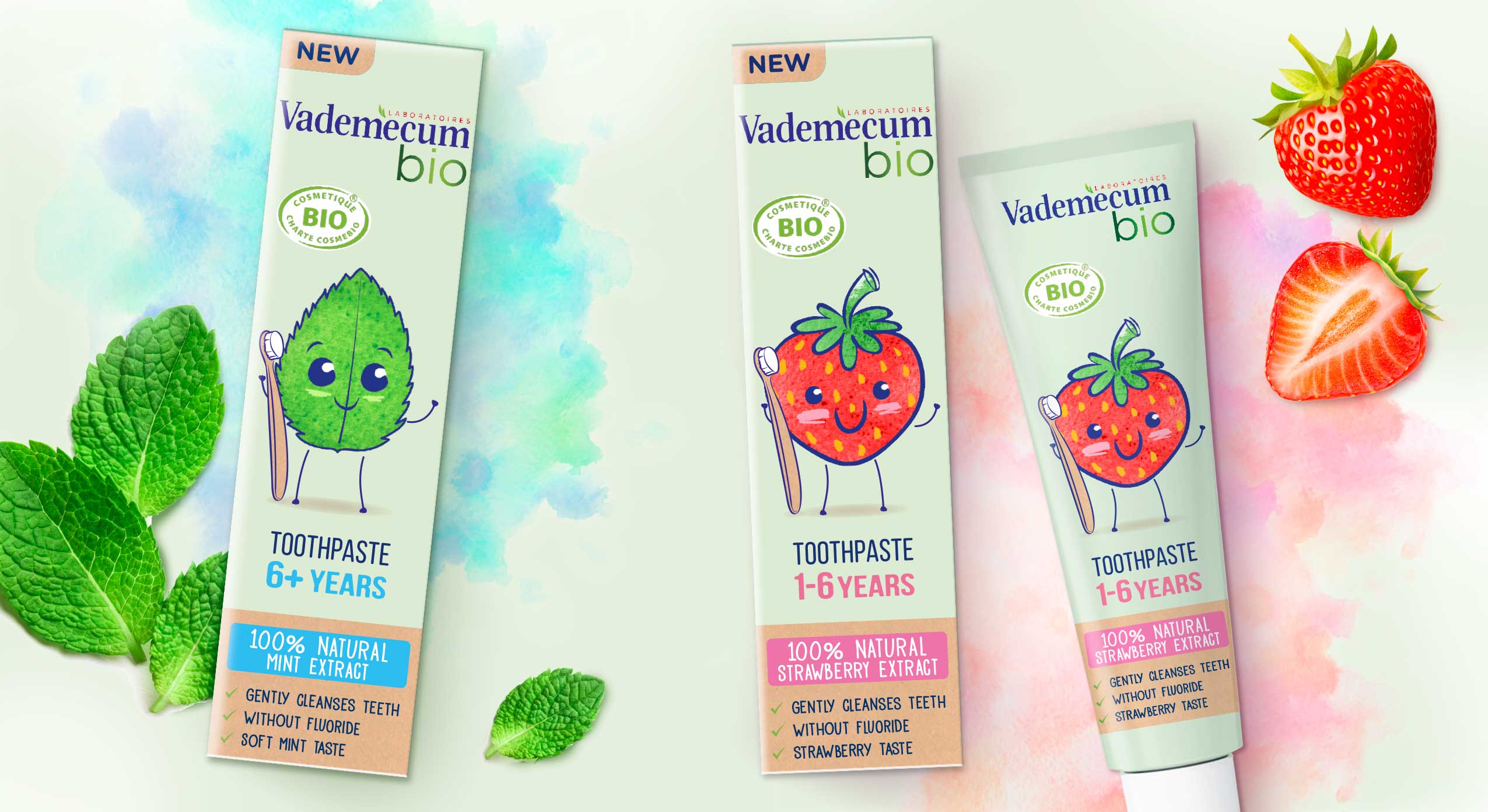 Kem đánh răng hữu cơ Vademecum cho bé từ 1 tuổi - tuýp 50ml