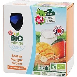 Sữa chua hữu cơ Bio Village dạng túi cho bé từ 6 tháng (4x90g)