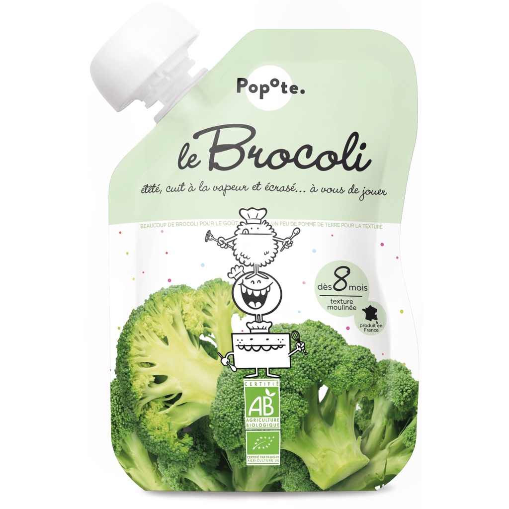 Túi ăn dặm hữu cơ Popote cho bé từ 8 tháng - vị súp lơ