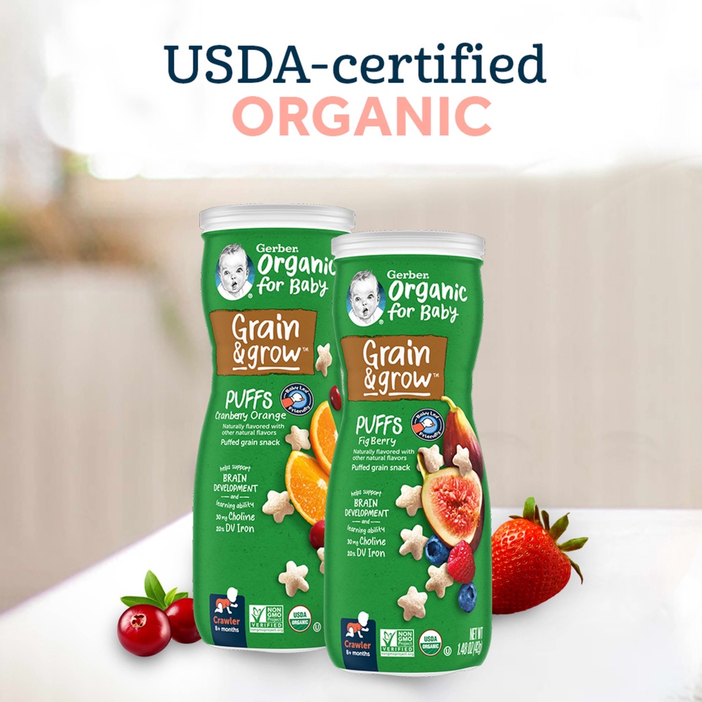 Bánh sao Gerber Organic cho bé từ 8 tháng tuổi