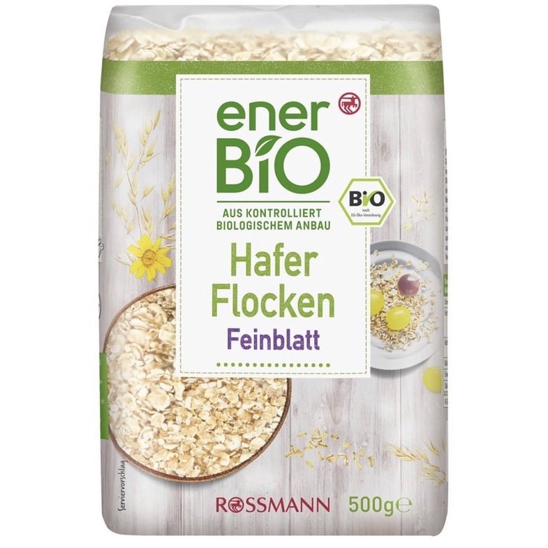 Yến mạch hữu cơ Ener Bio Hafer Flocken nguyên cám cán dẹt 500g