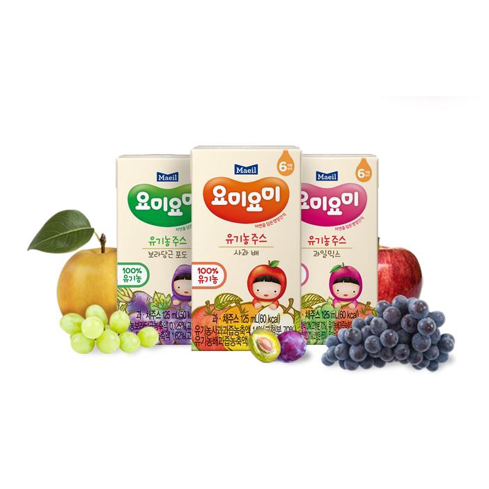 Nước ép trái cây hữu cơ Maeil cho bé từ 6 tháng tuổi