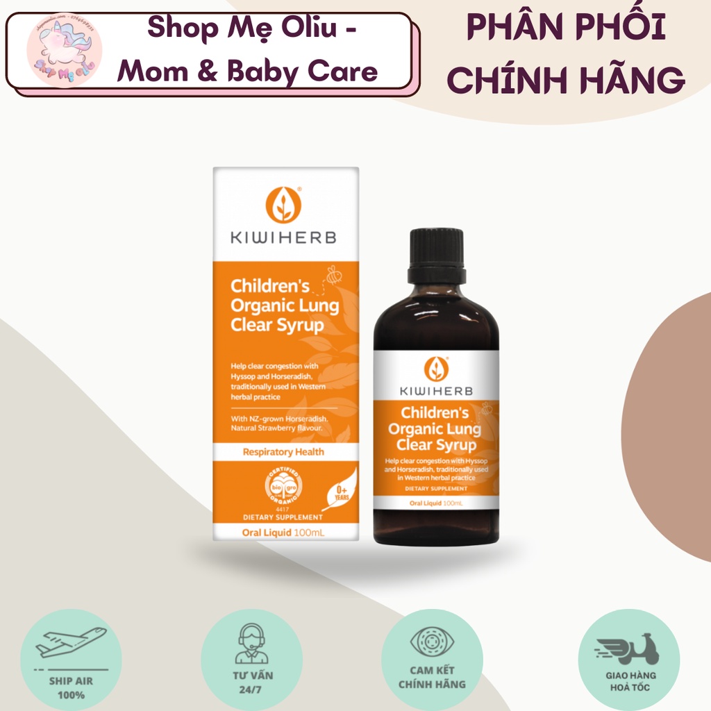 Siro Kiwiherb Lung clear Organic đẩy đờm cho bé 100ml