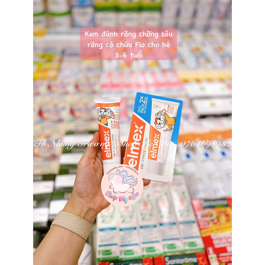 Kem đánh răng trẻ em Elmex có chứa florua cho bé 3-6 tuổi (2x 50ml)