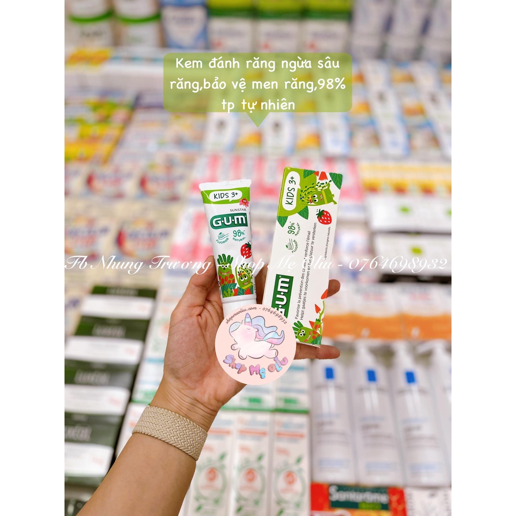 Kem đánh răng trẻ em GUM KID cho bé 3-6 tuổi có chứa florua 50ml