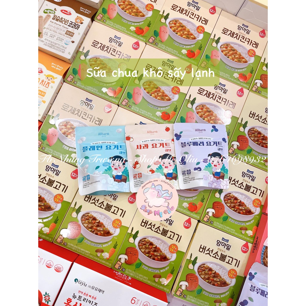 Sữa chua trái cây sấy khô sấy lạnh ALLBARM cho bé từ 6 tháng tuổi Hàn Quốc
