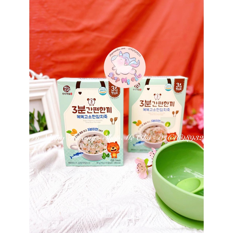 Cháo gói ăn liền hữu cơ Mizco cho bé từ 8 tháng (10g x 9 gói) - Miz & Co