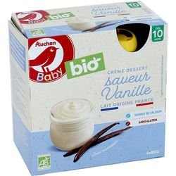 Váng sữa hữu cơ Auchan Baby bio cho bé từ 10 tháng (4 x 85g)