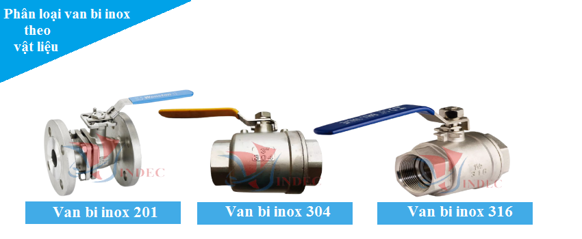 Phân loại van bi inox theo vật liệu 