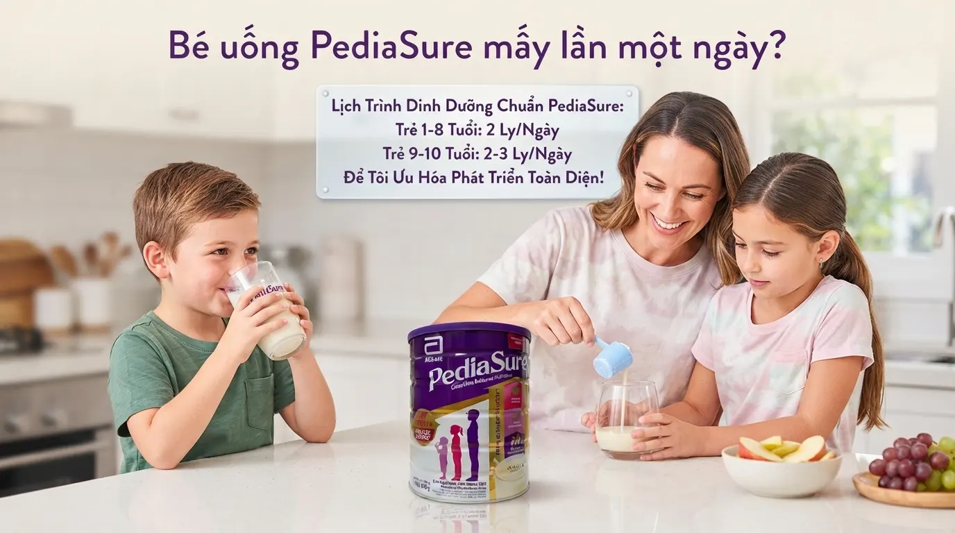 Bé uống PediaSure mấy lần một ngày? Hướng dẫn lượng dùng theo độ tuổi