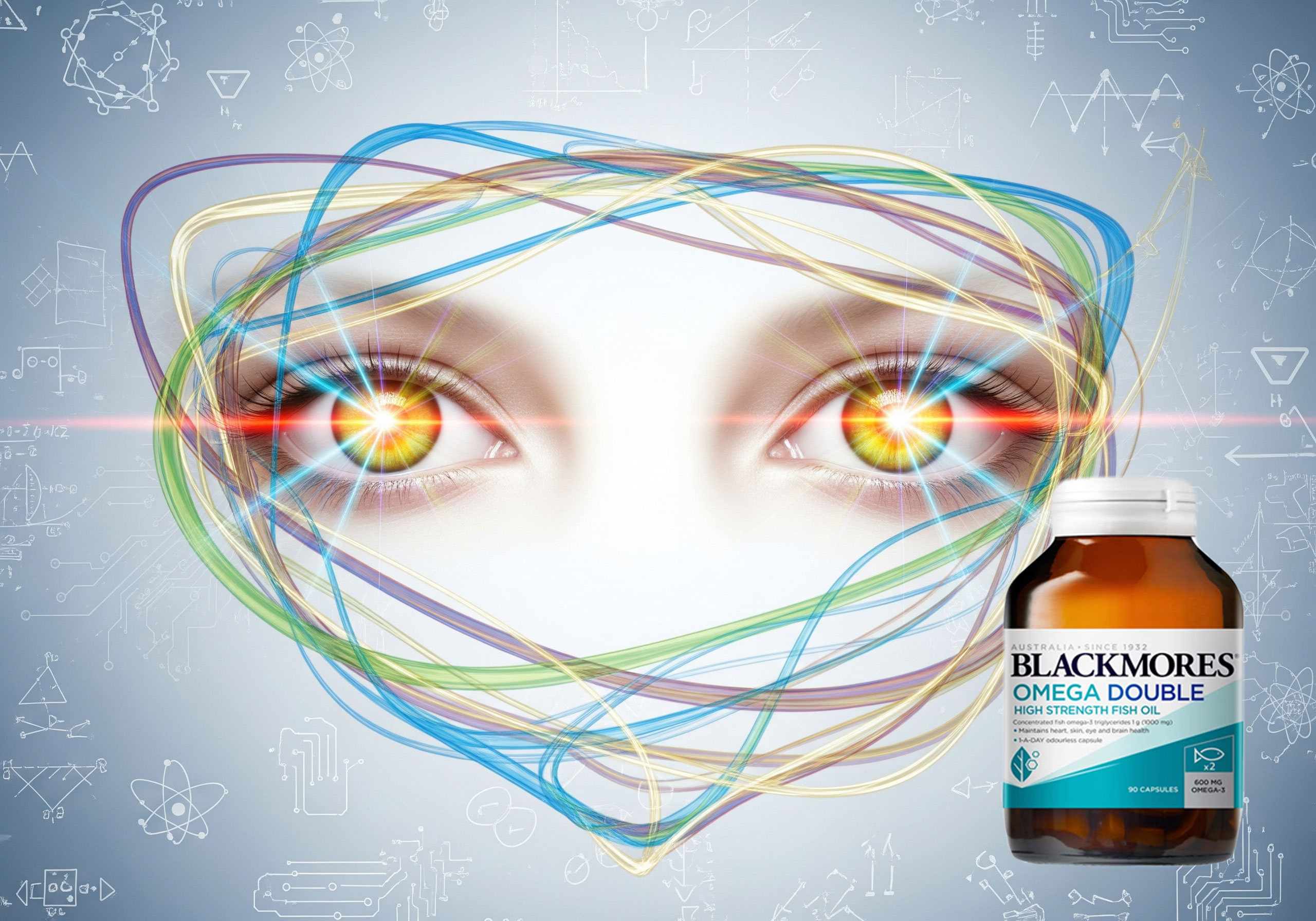 Blackmores Omega Double High Streng Fish Oil 90 Viên Tăng cường thị lực, bảo vệ đôi mắt sáng khỏe