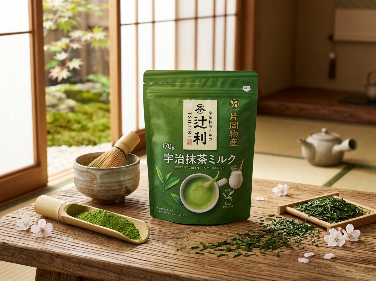 Bột matcha sữa Tsujiri Nhật Bản Uji Matcha Milk Kataoka 170g