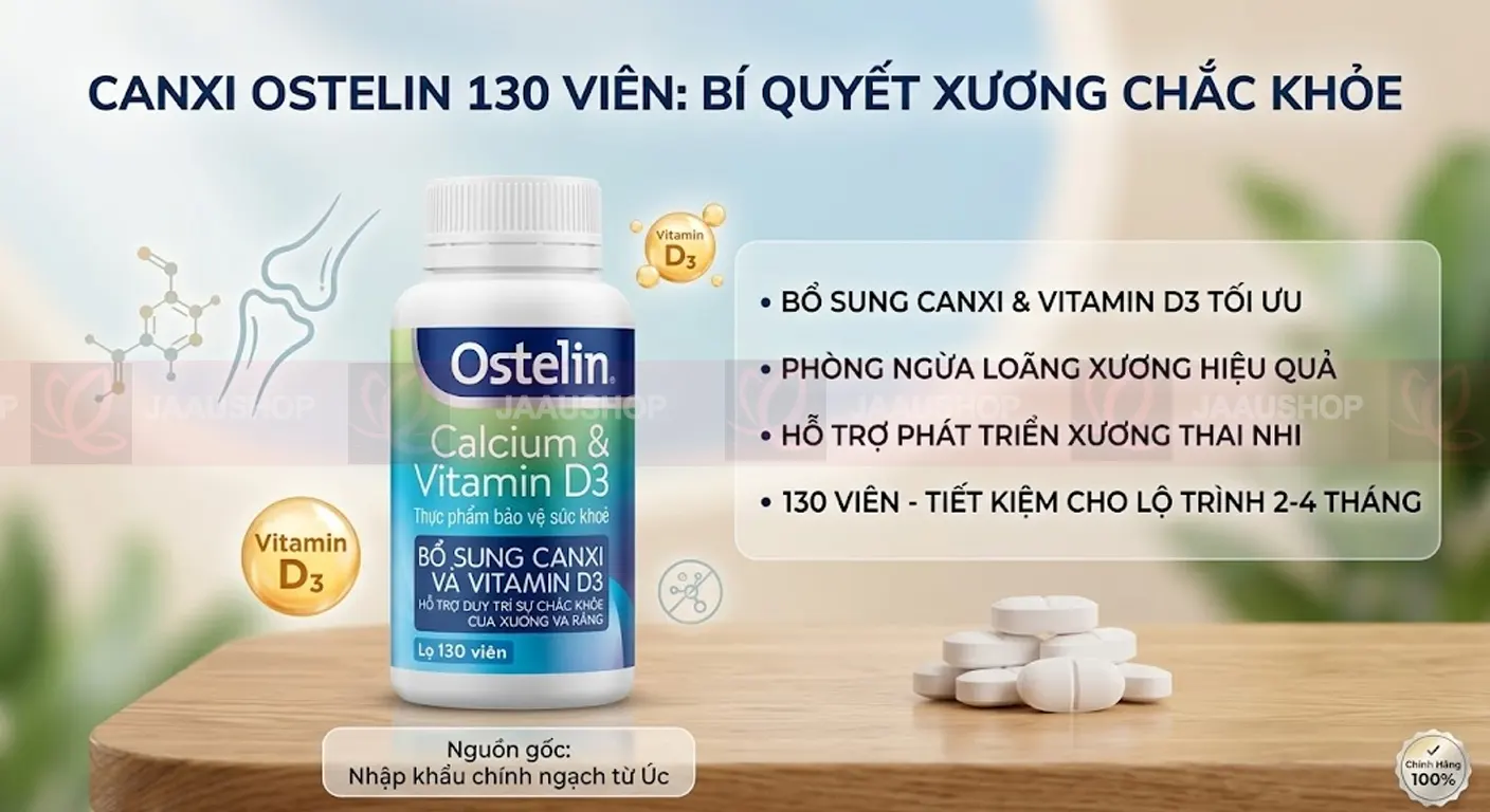 Canxi Ostelin 130 viên giá bao nhiêu? Cập nhật mới nhất