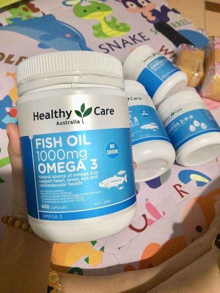 Dầu cá Fish Oil 1000mg Omega 3 400 viên - Healthy Care 2