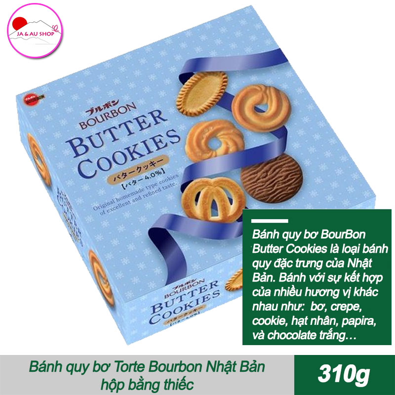 Bánh quy bơ Butter Cookies Bourbon hộp thiếc 310g 2