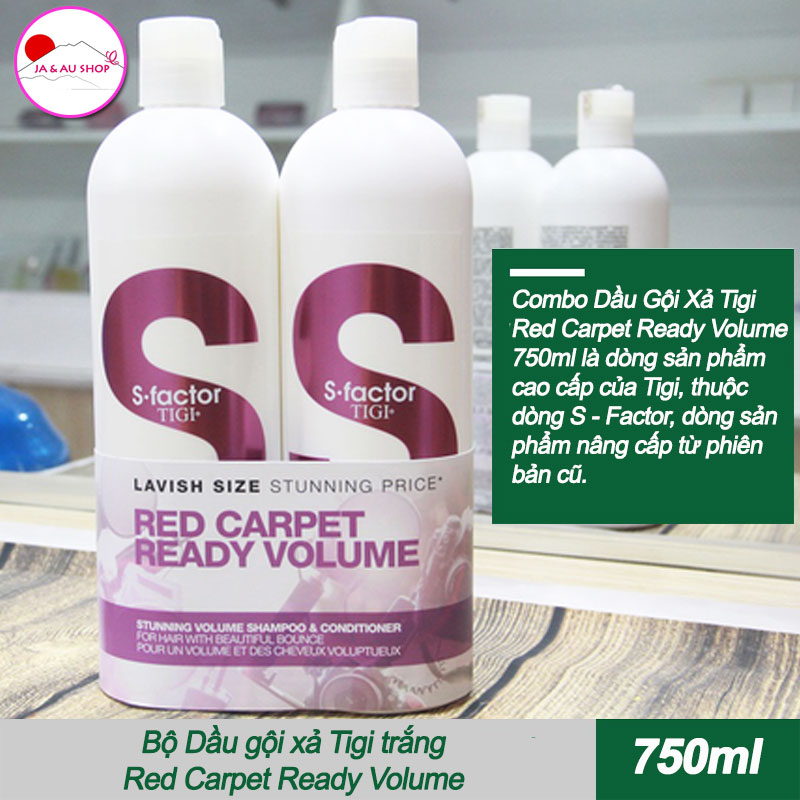 Bộ Dầu gội xả Tigi trắng Red Carpet Ready Volume 750ml/chai 2